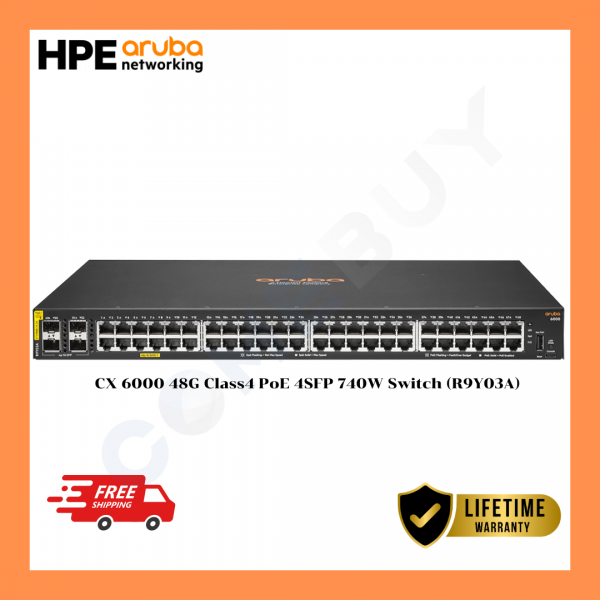 Aruba 6000 48G Class4 PoE 4SFP 740W Switch (R9Y03A)